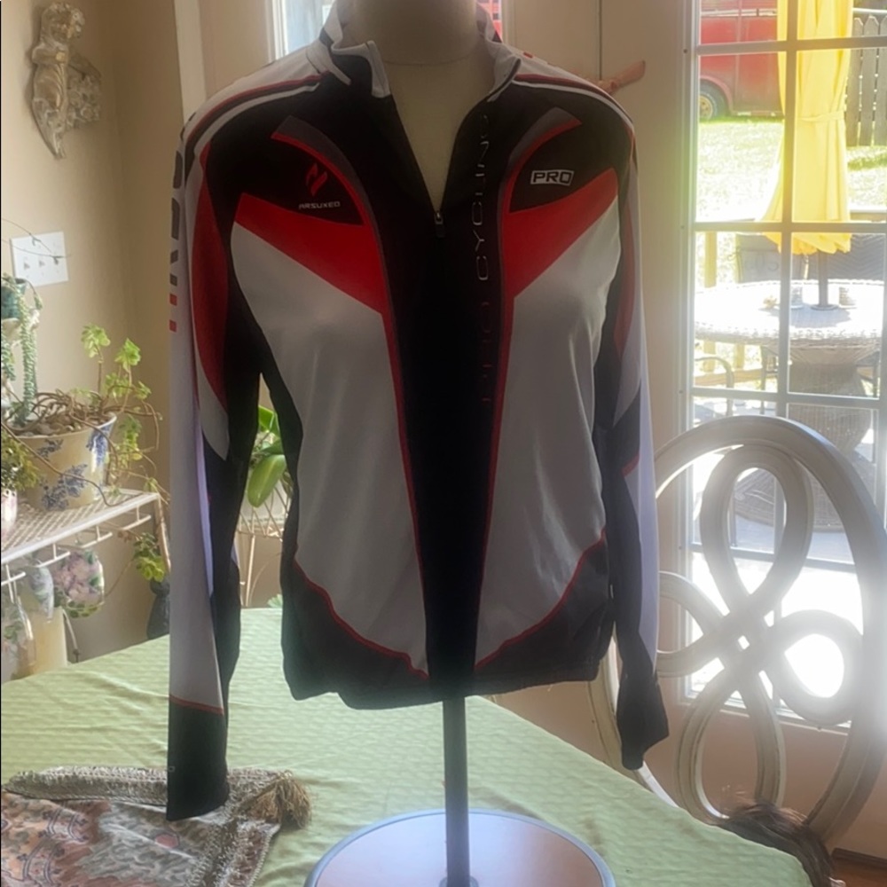 Arsuxeo size Small cycling zip front long sleeve jacket